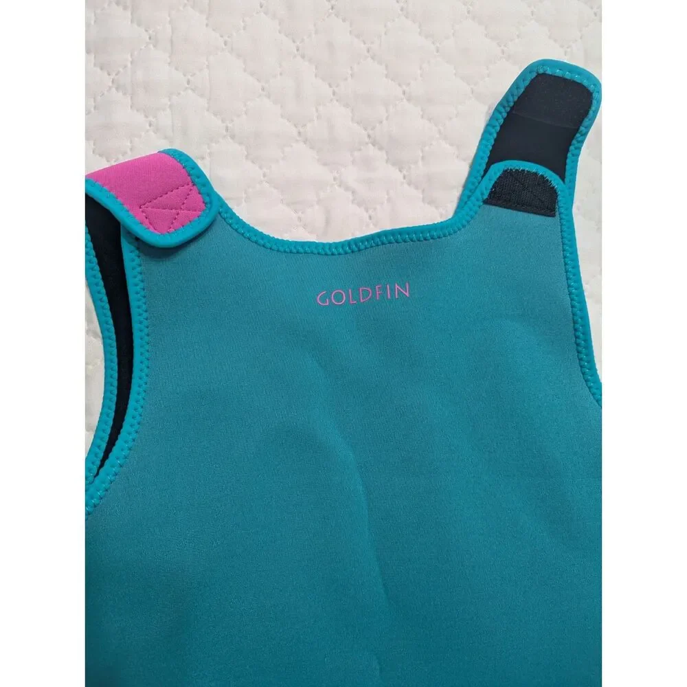 🩱 Goldfin Girls One-Piece Swimsuit – Size 10 – Cyan Blue – NEW Without Tags